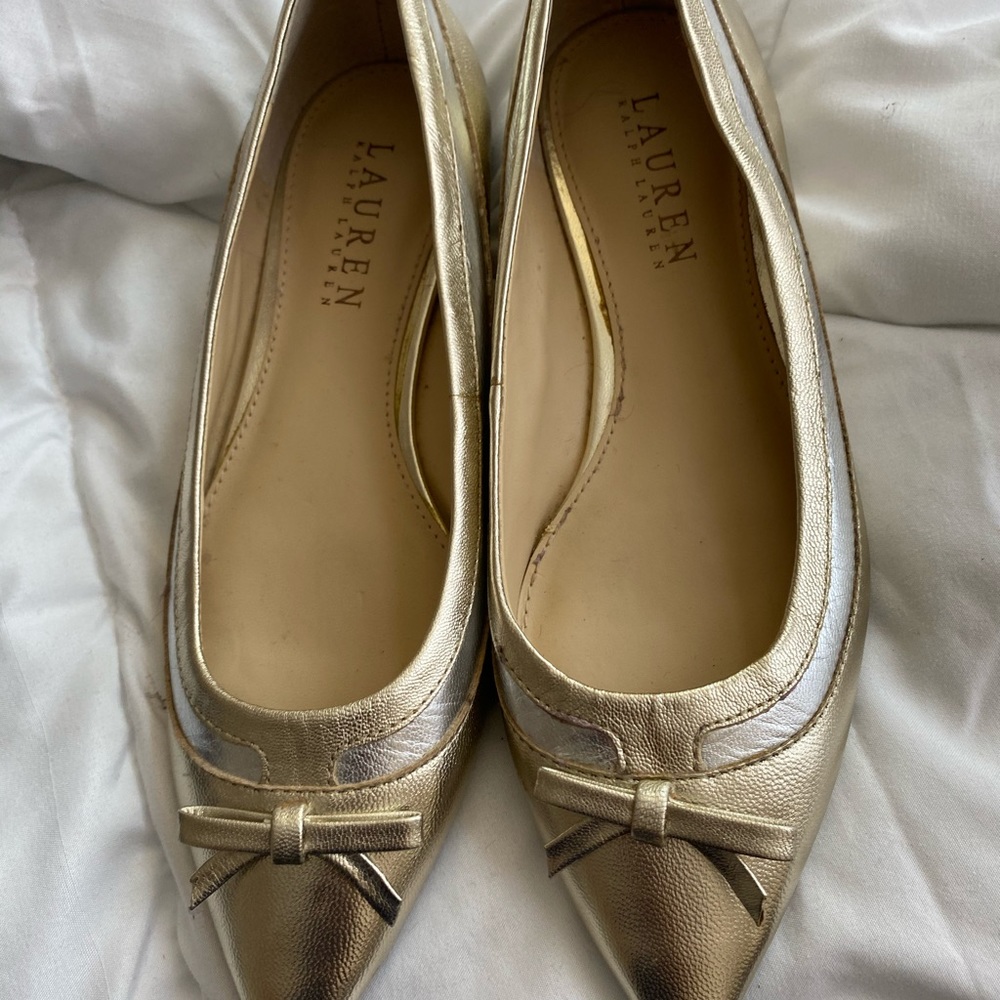 Gold Ralph Lauren Flats